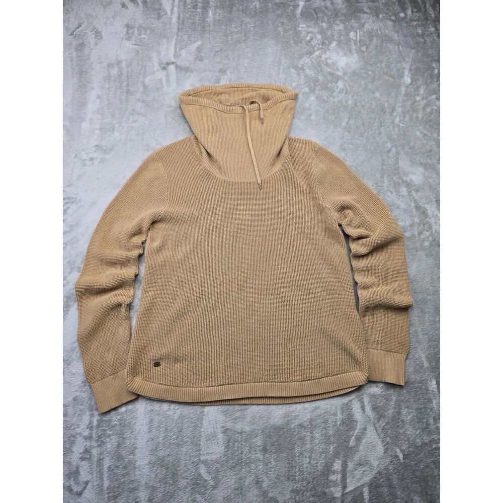 Lauren Ralph Lauren Women Cowl Neck Sweater Large Tan Camel 100% Cotton